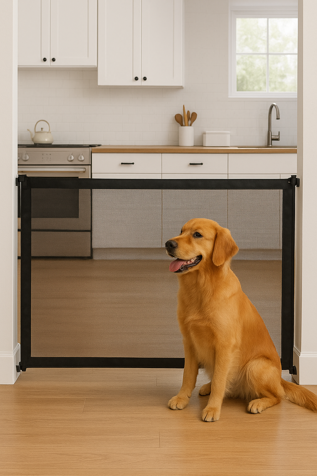 Clôture de sécurité pour chien avec 4 crochets – 2 tailles