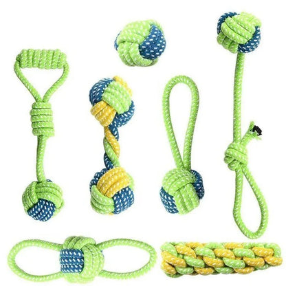 Set de jouets en corde résistants pour chiens – 4/7 pièces