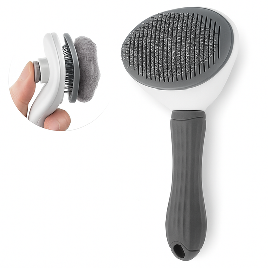 Brosse démêlante auto-nettoyante pour chien