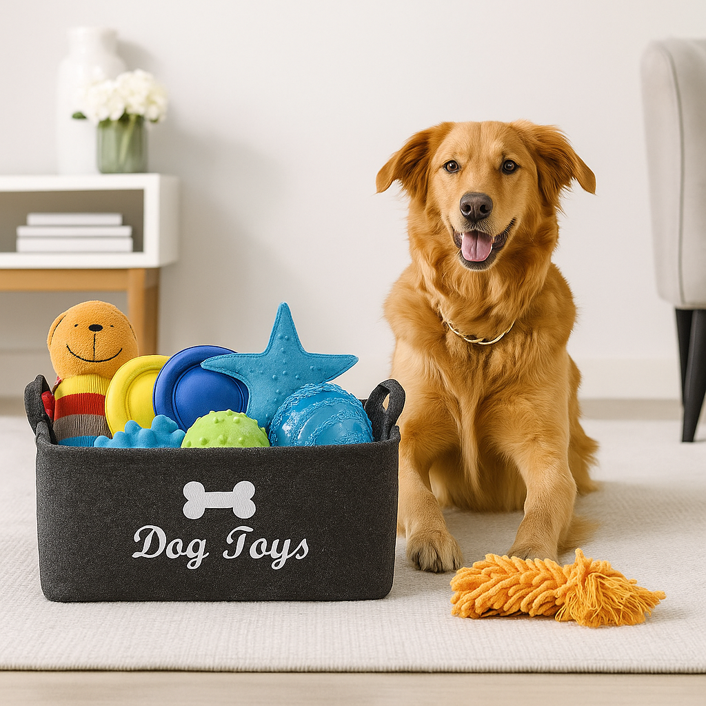Boîte à jouets pour chiens -panier de rangement
